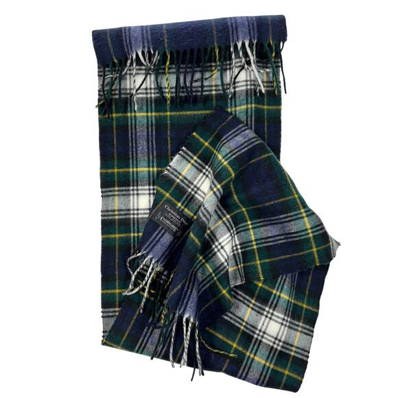 VINTAGE Christian Dior Monsieur Plaid Scarf 100% Acrylic Cashmaire Japan 55" - Picture 1 of 7